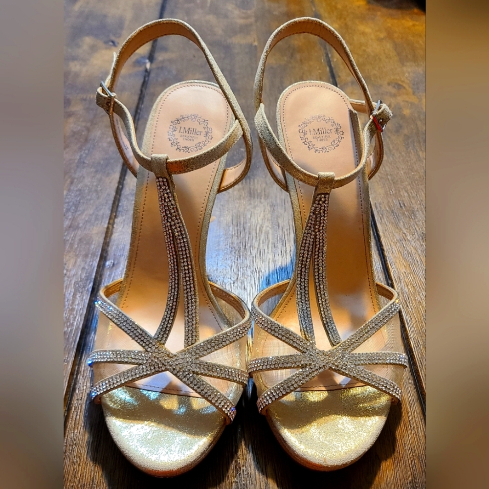 I.Miller Womens Ramona Heeled Sandals Gold Size 11